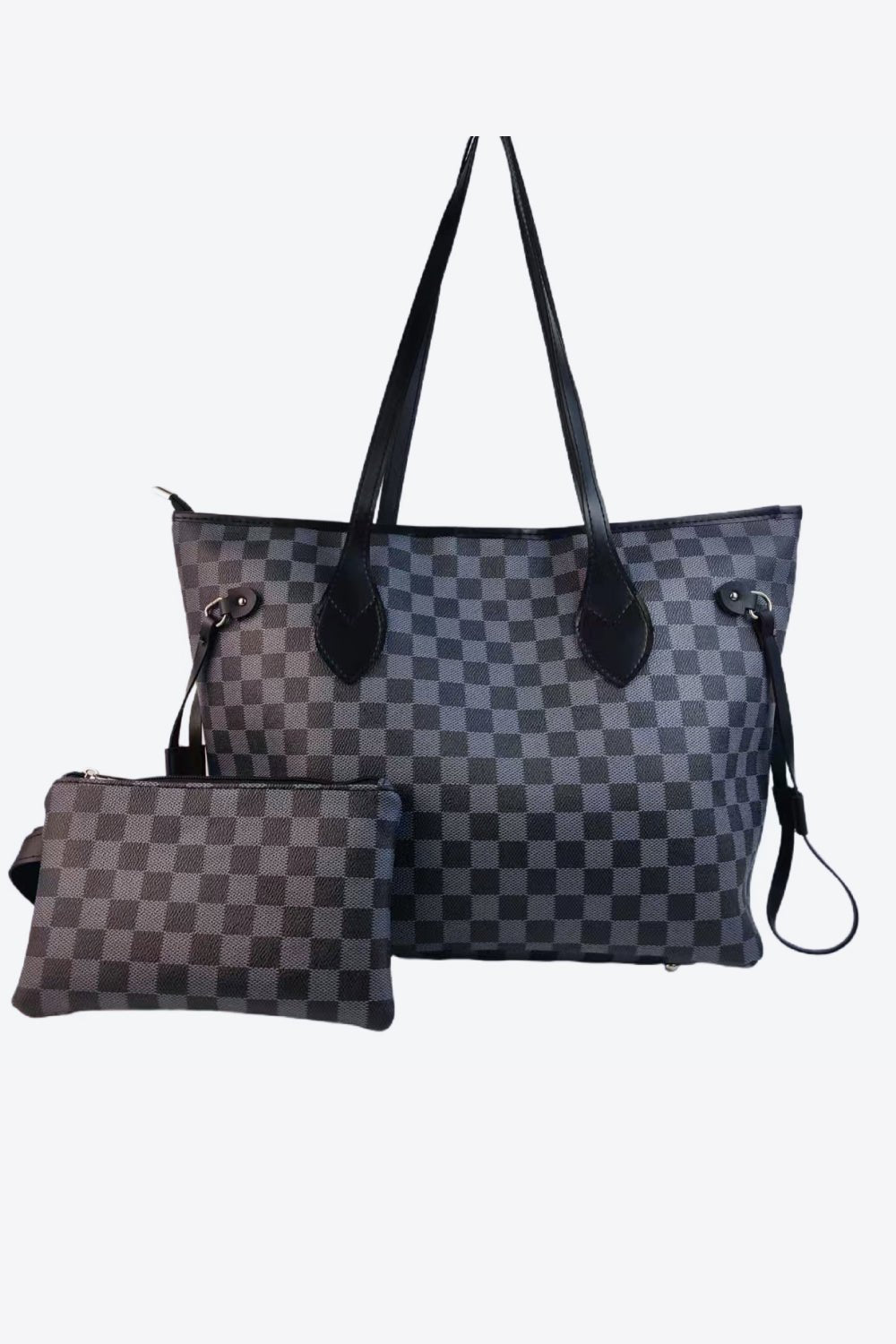 Checkered PVC Two - Piece Bag Set - BloomBliss.com