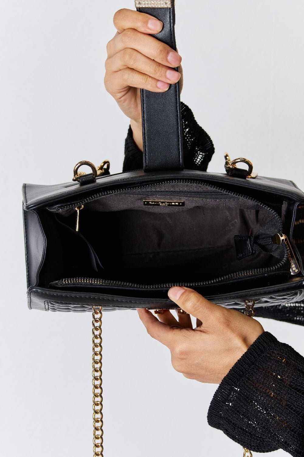 David Jones Quilted PU Leather Handbag - BloomBliss.com
