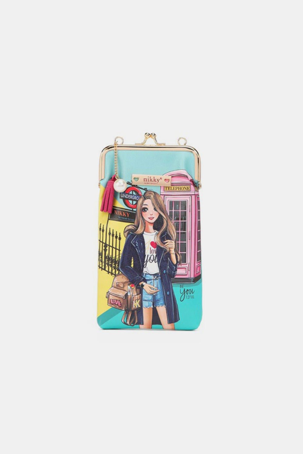 Nicole Lee USA Printed Kisslock Phone and Sunglass Purse - BloomBliss.com