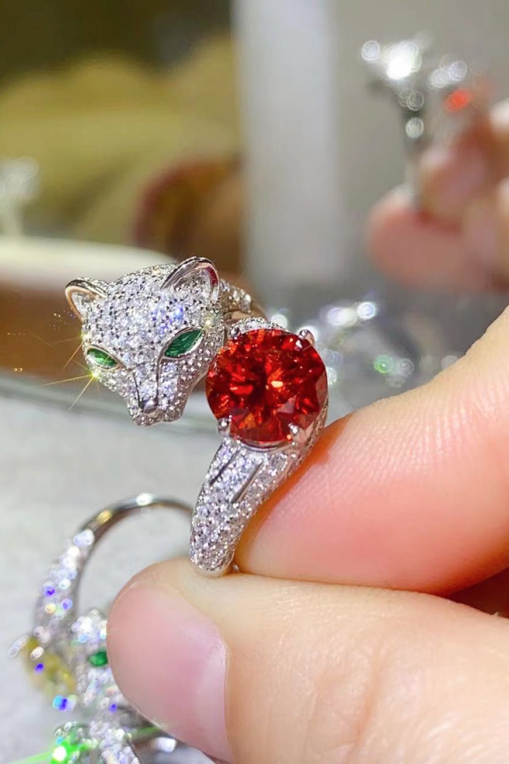 2 Carat Moissanite Adjustable Animal Ring - BloomBliss.com