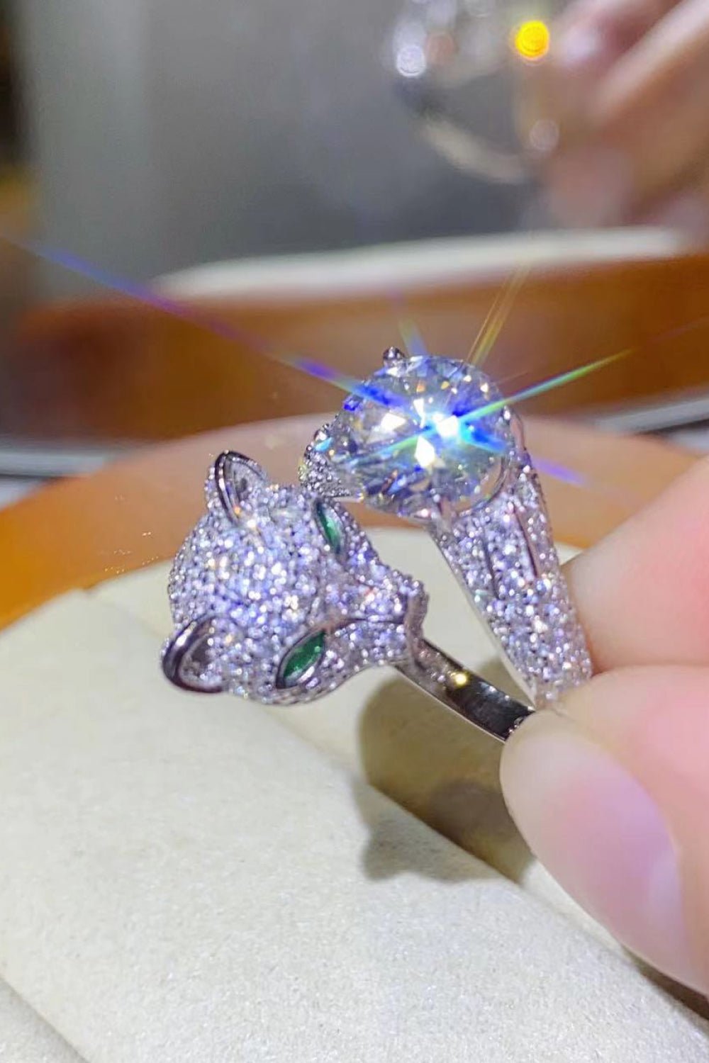 2 Carat Moissanite Adjustable Animal Ring - BloomBliss.com