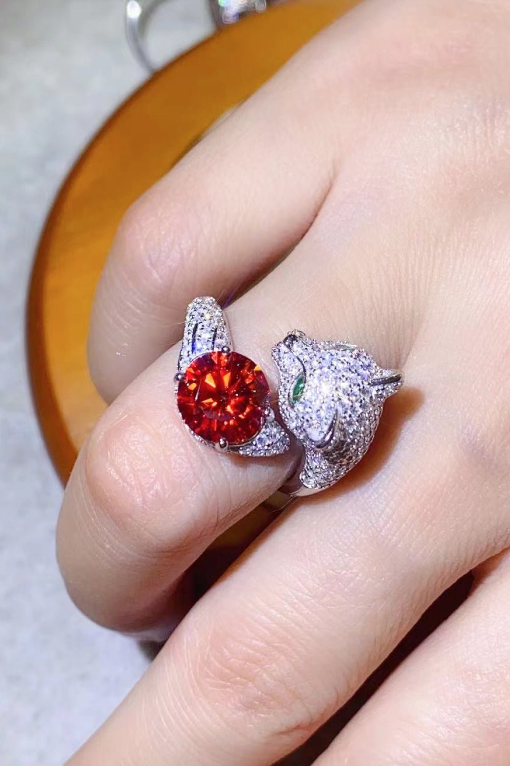 2 Carat Moissanite Adjustable Animal Ring - BloomBliss.com