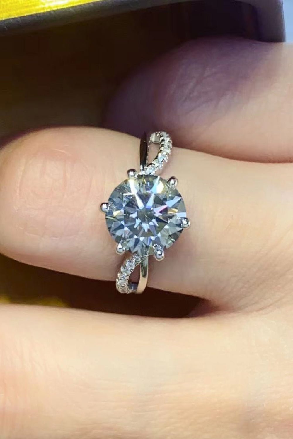 2 Carat Moissanite Ring in Smokey Gray - BloomBliss.com