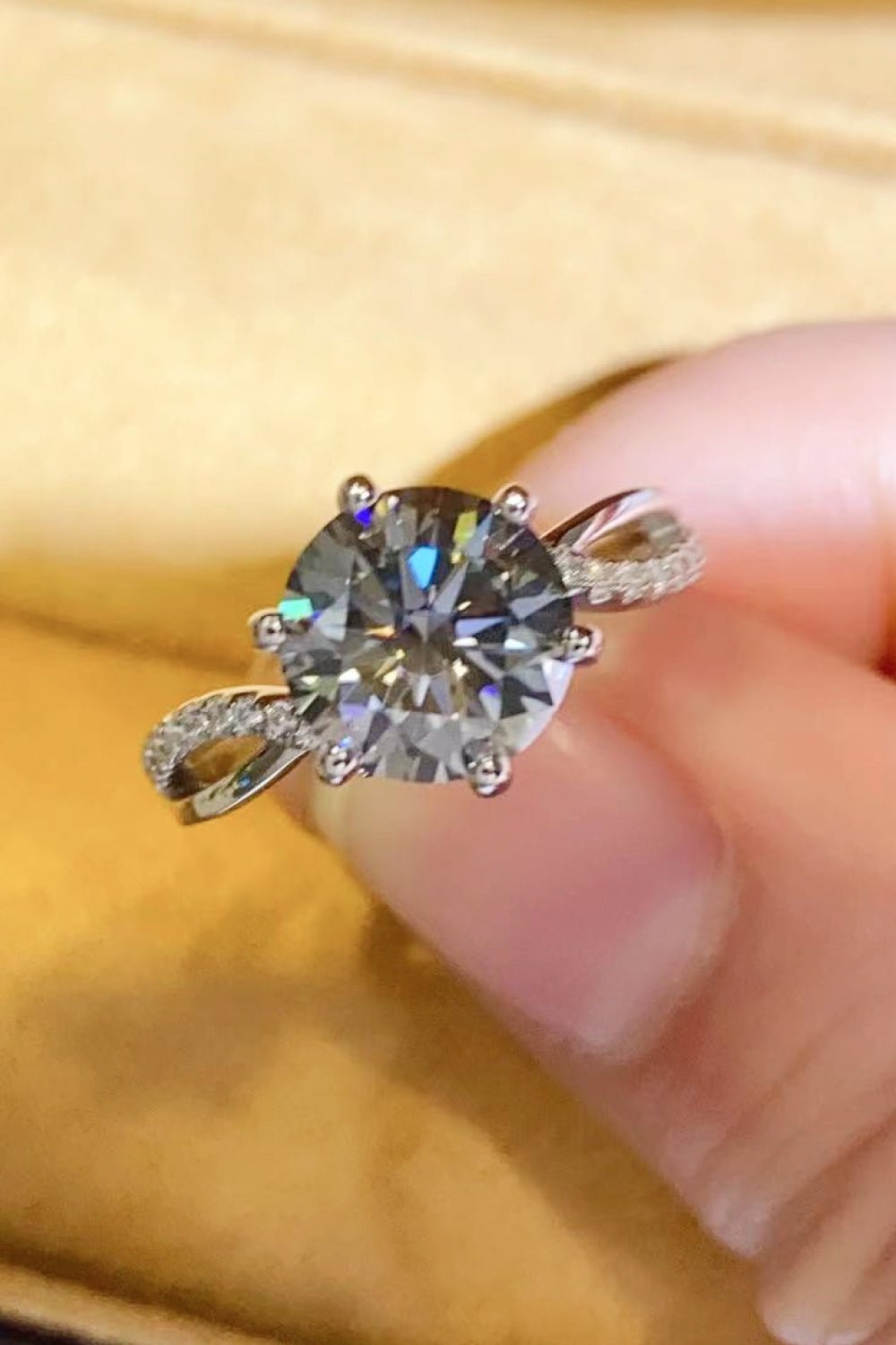 2 Carat Moissanite Ring in Smokey Gray - BloomBliss.com