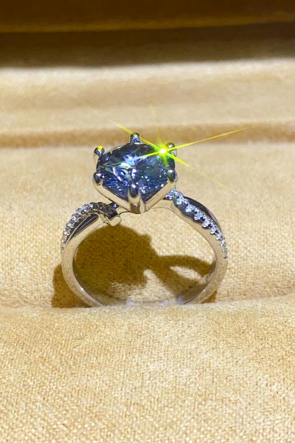 2 Carat Moissanite Ring in Smokey Gray - BloomBliss.com