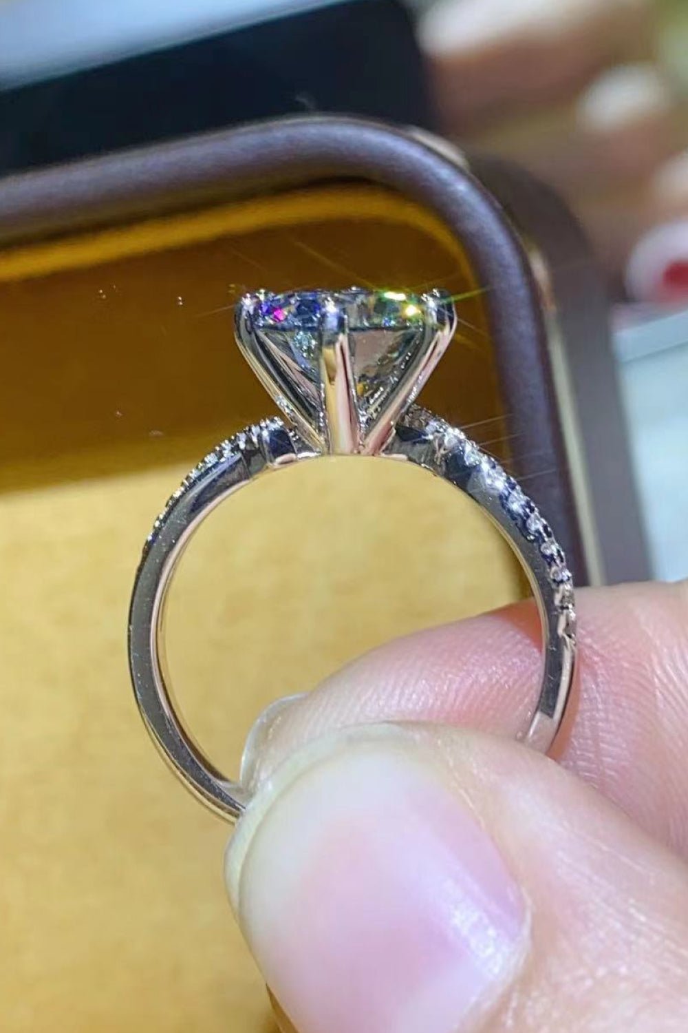 2 Carat Moissanite Ring in Smokey Gray - BloomBliss.com