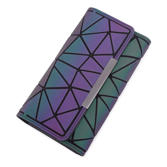 Geometric Iridescent Long Wallet - BloomBliss.com