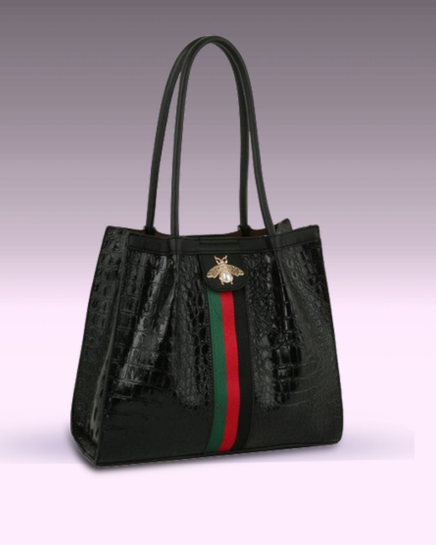 Bee-Lovely Striped Shoulder Bag - BloomBliss.com