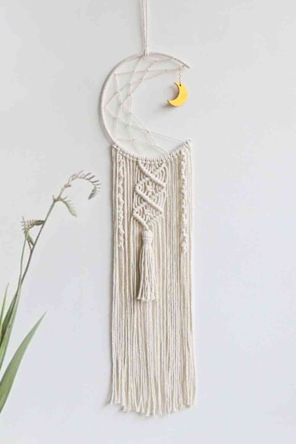 Bohemian Hand-Woven Moon Macrame Wall Hanging - BloomBliss.com