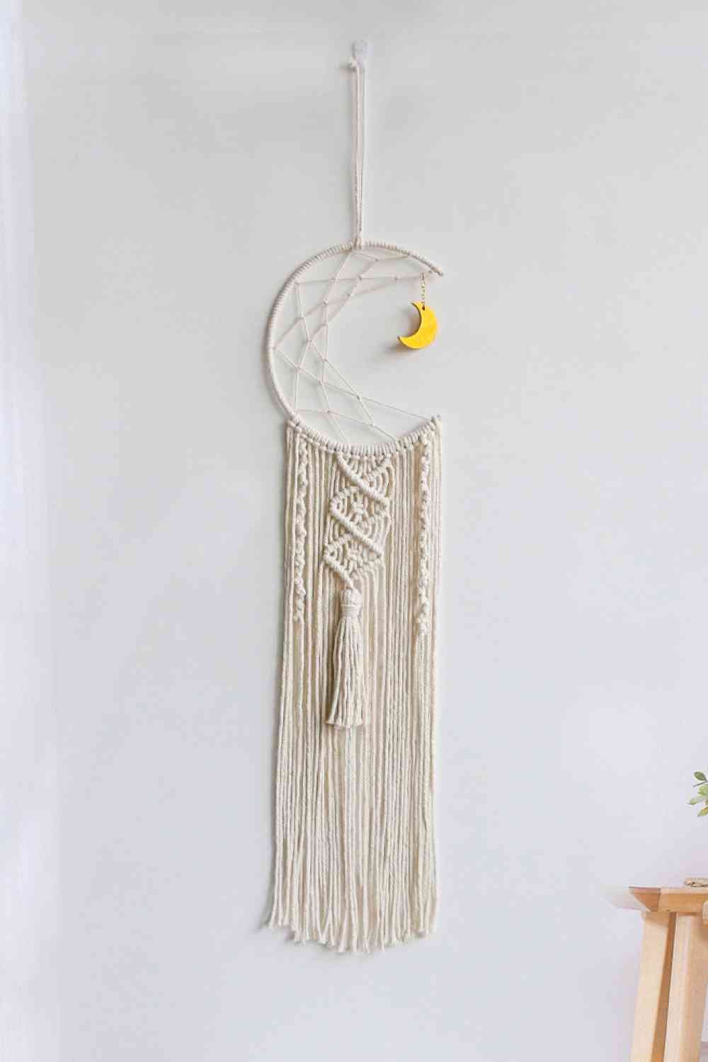 Bohemian Hand-Woven Moon Macrame Wall Hanging - BloomBliss.com