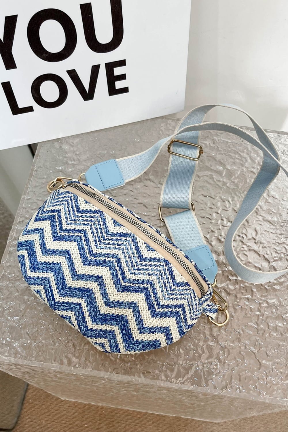 Chevron Straw Sling Bag - BloomBliss.com