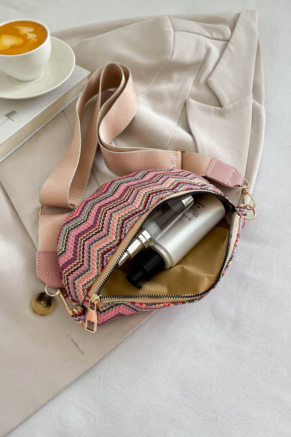 Chevron Straw Sling Bag - BloomBliss.com