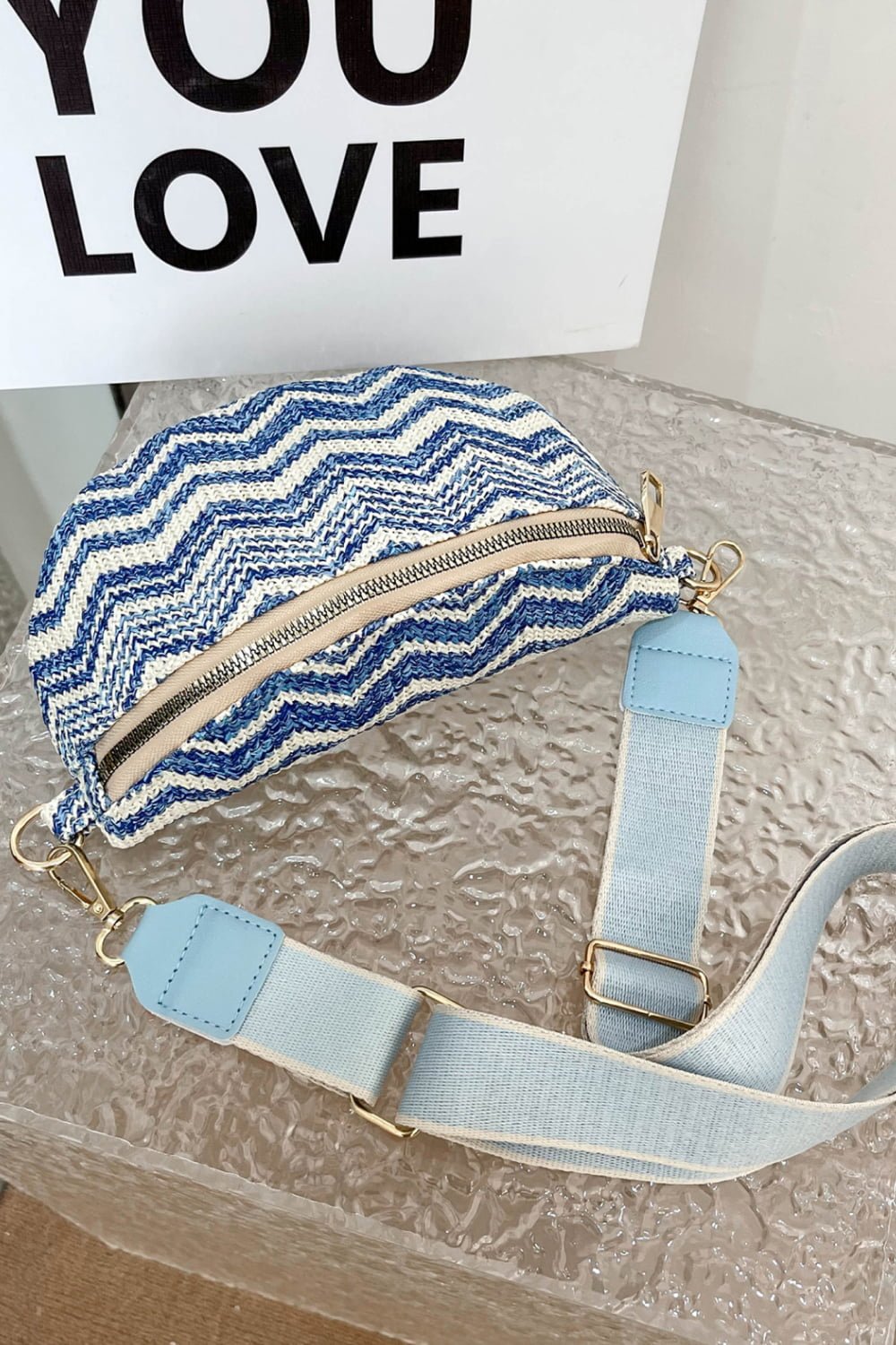 Chevron Straw Sling Bag - BloomBliss.com