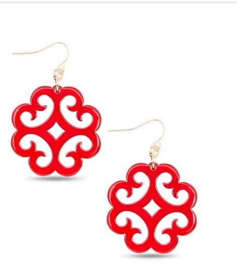 Circular Wave Pattern Resin Drop Earring Jewelry - BloomBliss.com