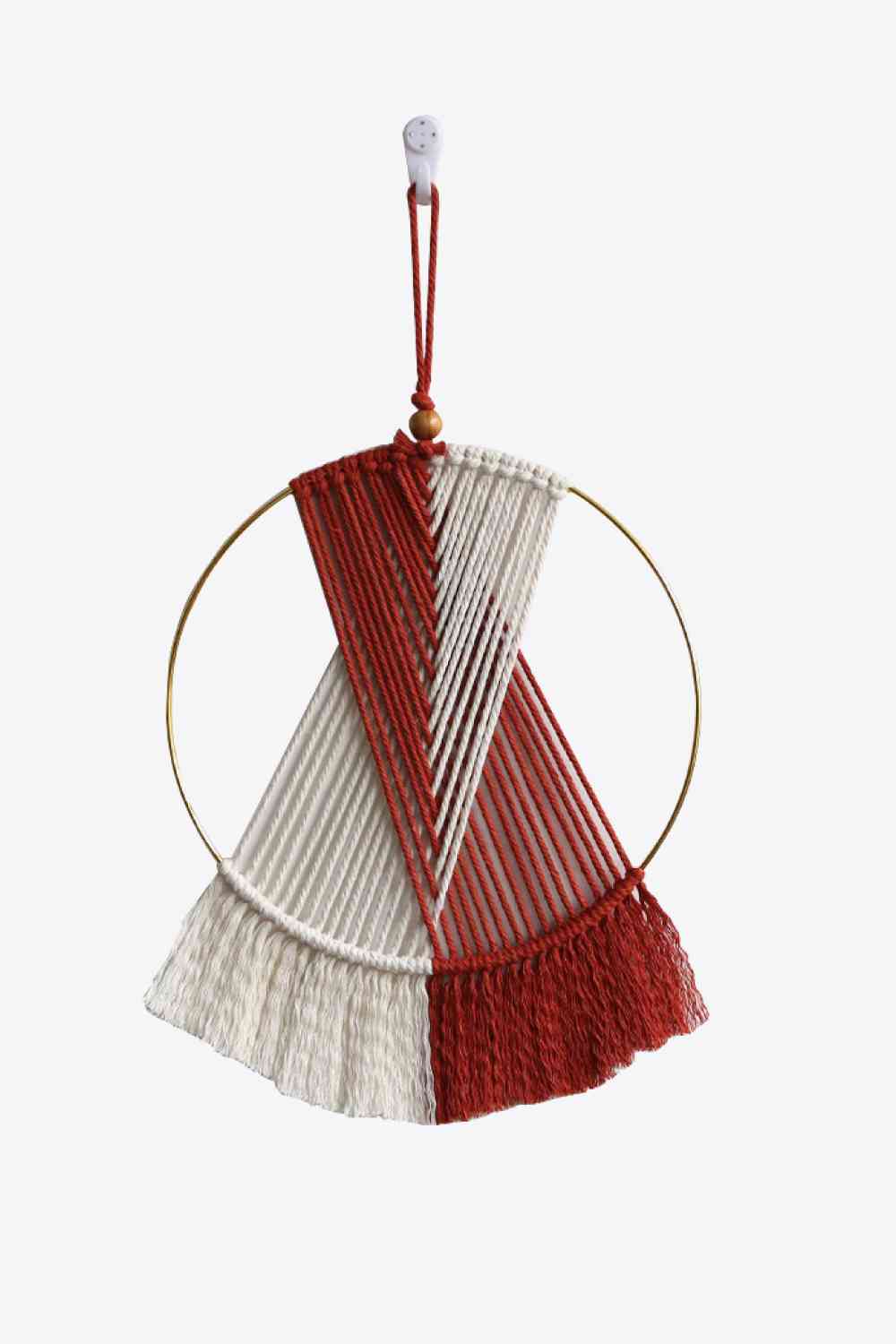Contrast Fringe Round Macrame Wall Hanging - BloomBliss.com