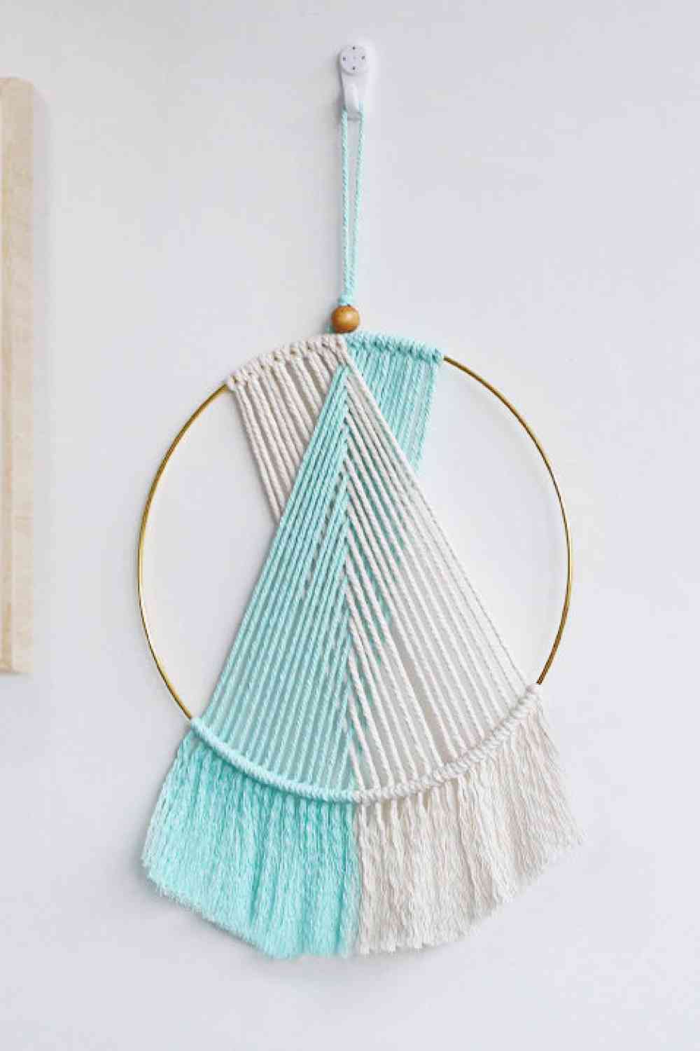 Contrast Fringe Round Macrame Wall Hanging - BloomBliss.com