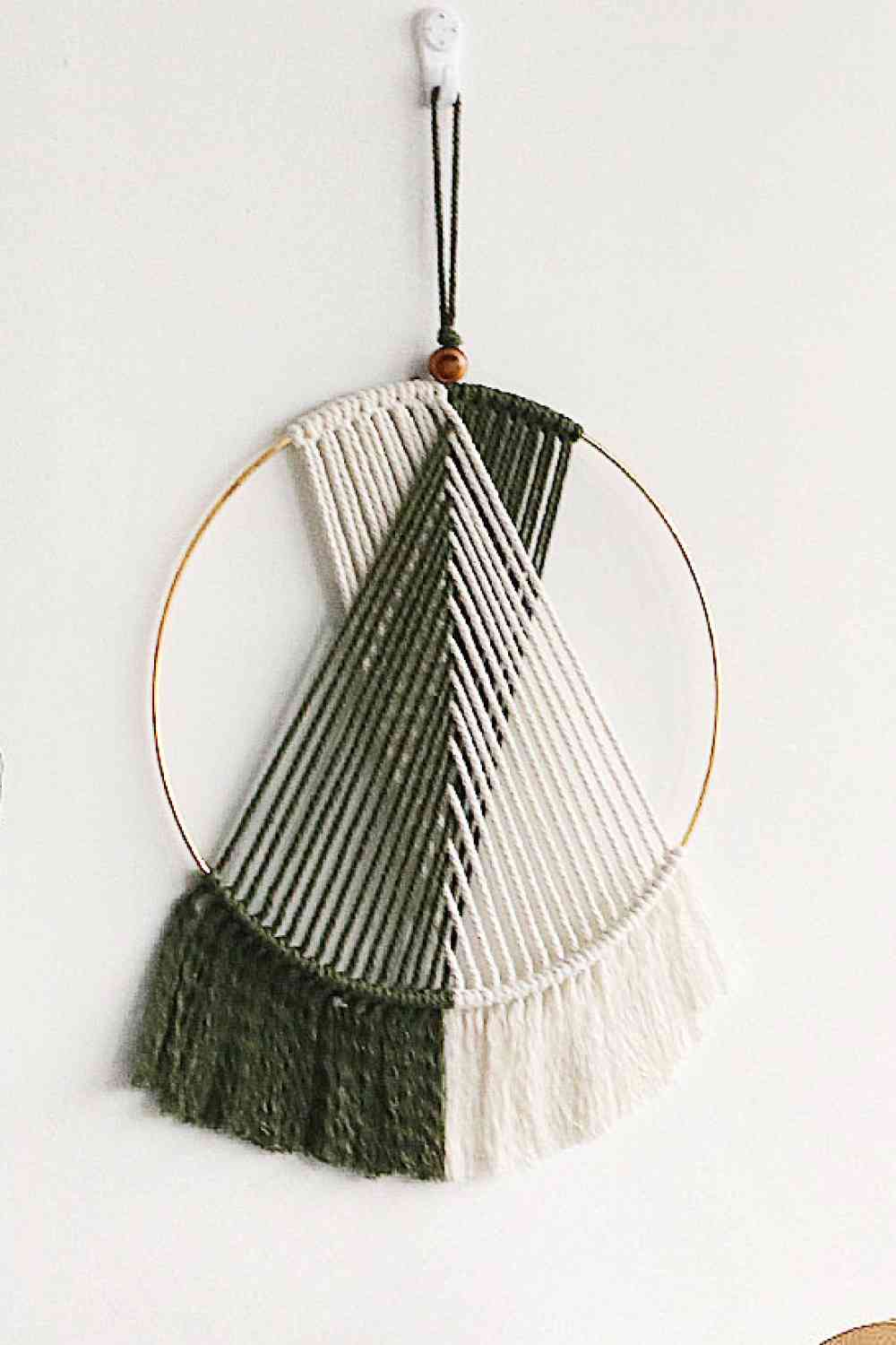 Contrast Fringe Round Macrame Wall Hanging - BloomBliss.com