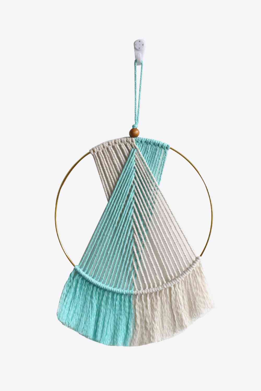 Contrast Fringe Round Macrame Wall Hanging - BloomBliss.com