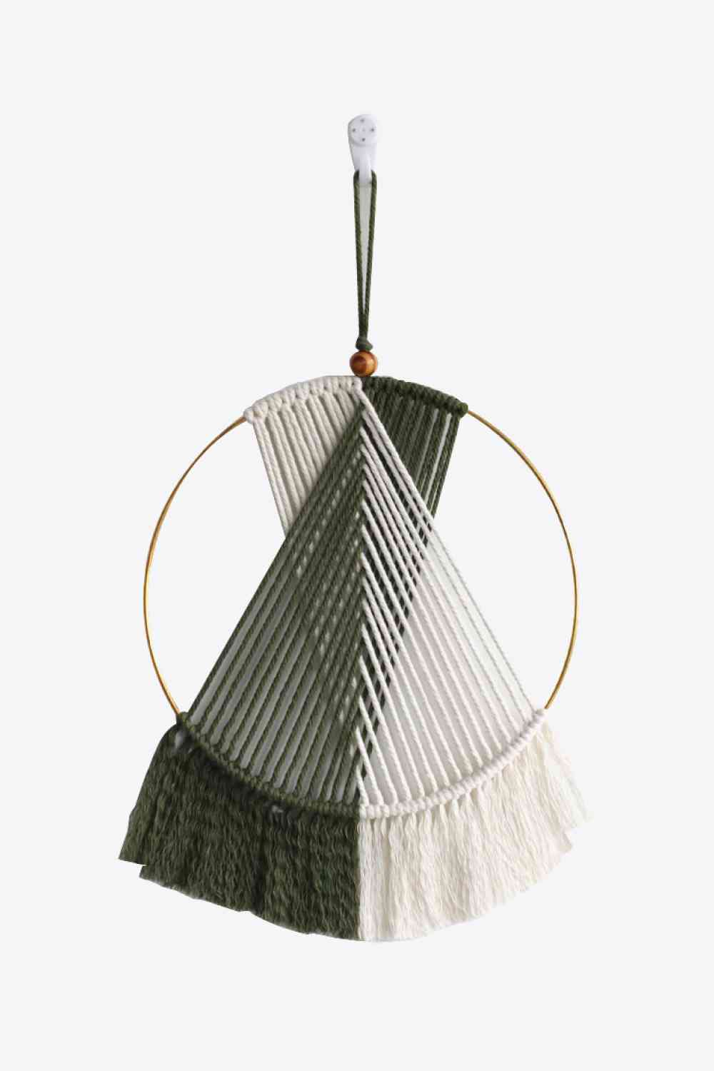 Contrast Fringe Round Macrame Wall Hanging - BloomBliss.com