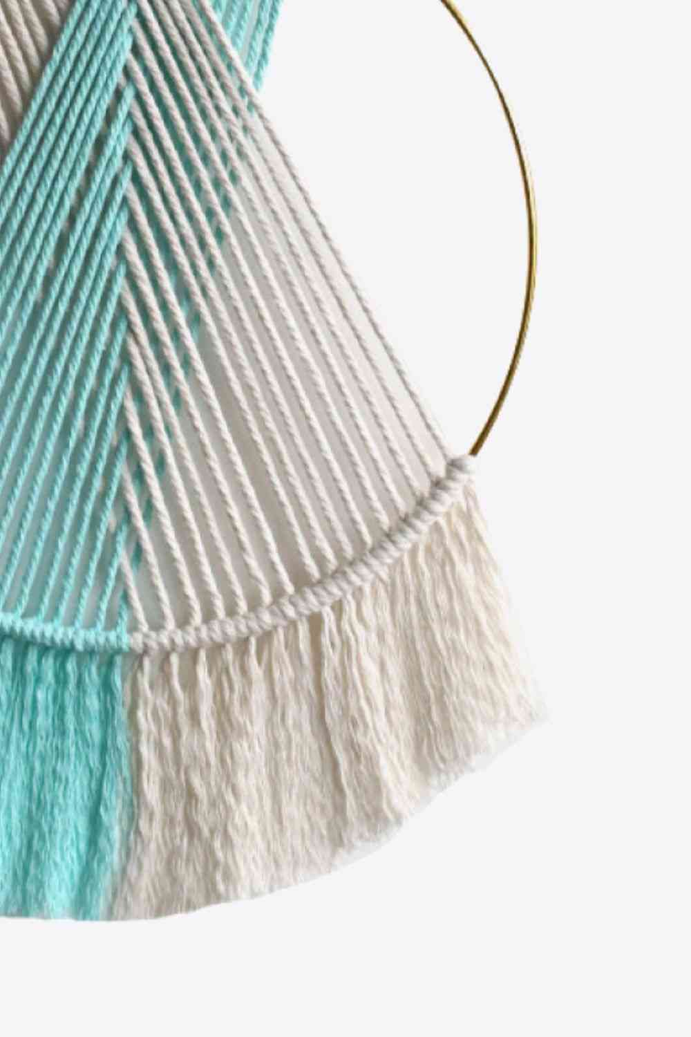 Contrast Fringe Round Macrame Wall Hanging - BloomBliss.com