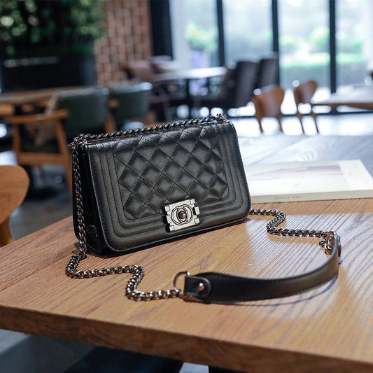 Elegant Black Quilted Bag - BloomBliss.com