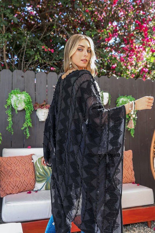 Embroidered Zig Zag Soft Kimono - BloomBliss.com