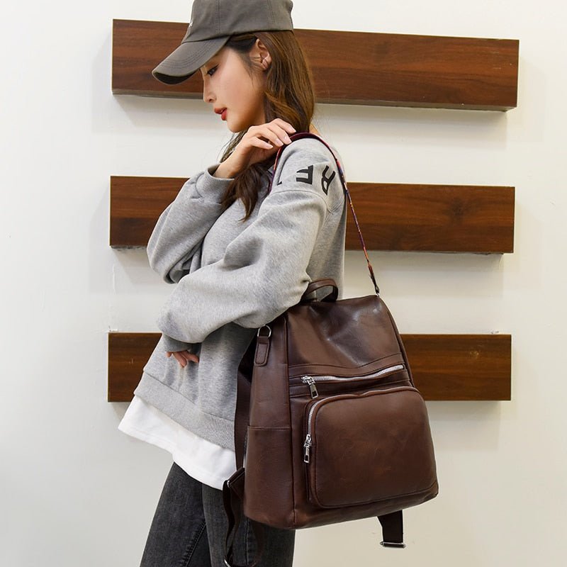 Fashion Anti-theft Women Backpacks Famous Brand High Quality Leather Female Backpack Ladies Large Capacity School Bag for Girls - BloomBliss.com