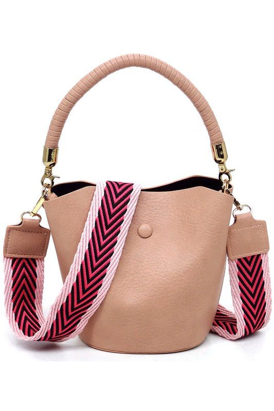 Fashion Bucket Crossbody Bag with Guitar Strap - BloomBliss.com