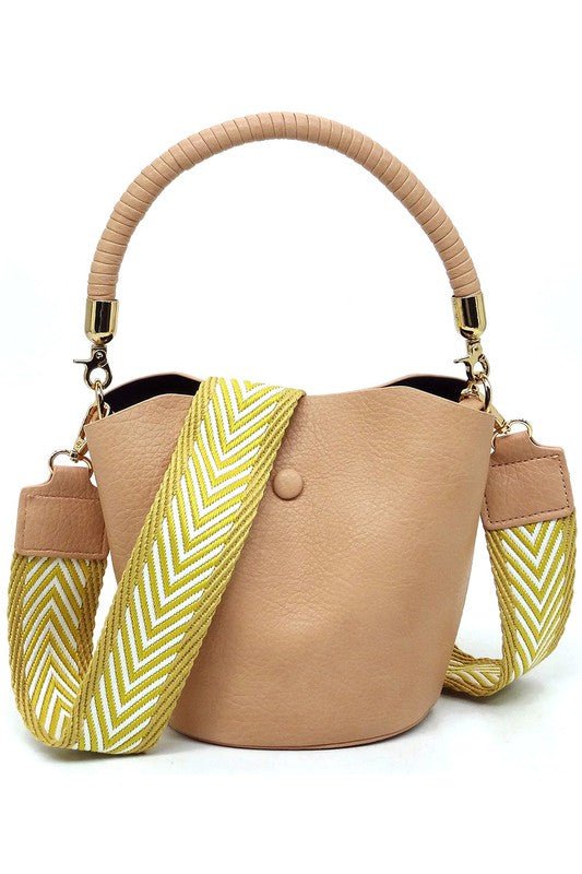 Fashion Bucket Crossbody Bag with Guitar Strap - BloomBliss.com