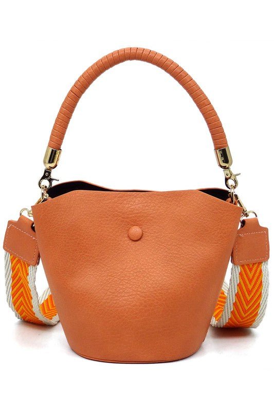 Fashion Bucket Crossbody Bag with Guitar Strap - BloomBliss.com
