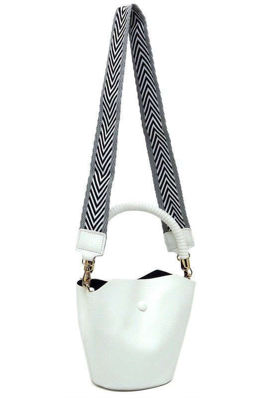 Fashion Bucket Crossbody Bag with Guitar Strap - BloomBliss.com