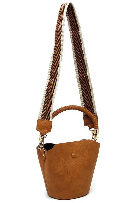 Fashion Bucket Crossbody Bag with Guitar Strap - BloomBliss.com