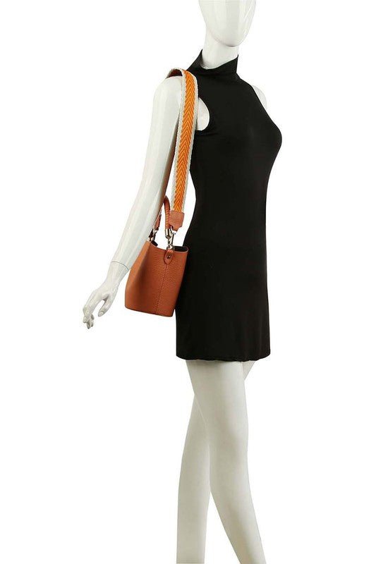 Fashion Bucket Crossbody Bag with Guitar Strap - BloomBliss.com