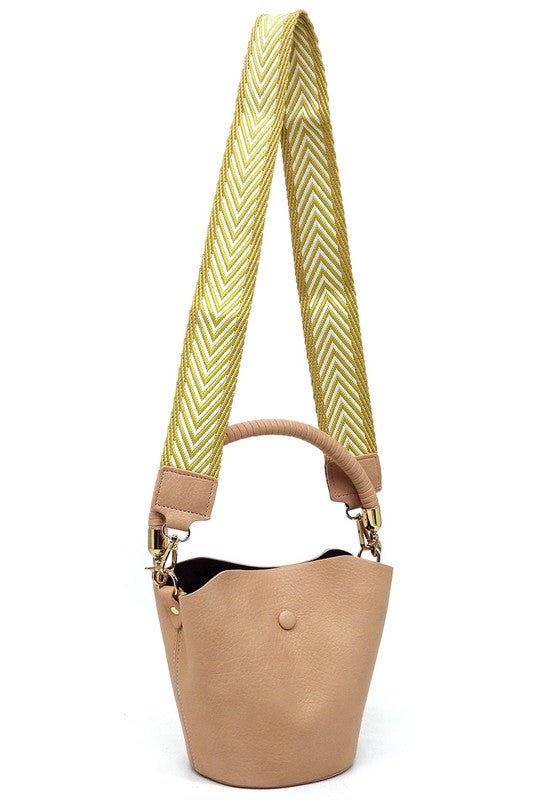 Fashion Bucket Crossbody Bag with Guitar Strap - BloomBliss.com