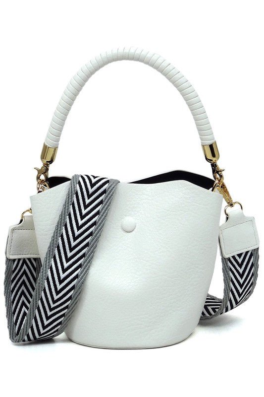Fashion Bucket Crossbody Bag with Guitar Strap - BloomBliss.com