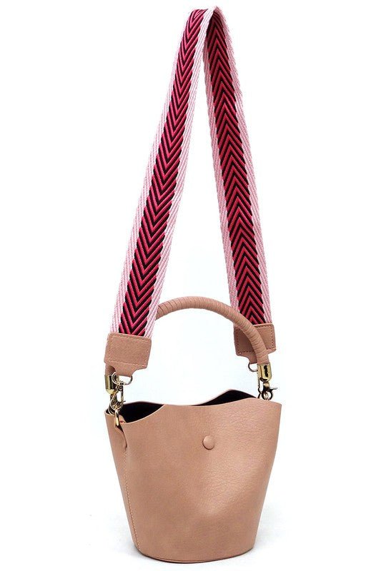 Fashion Bucket Crossbody Bag with Guitar Strap - BloomBliss.com