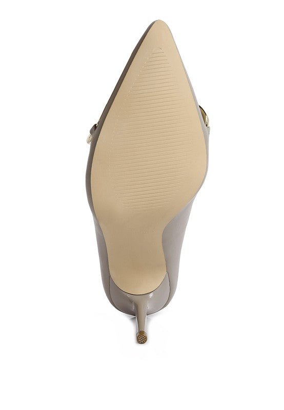 Fontana Grey Chain Detail High Heeled Sandals - BloomBliss.com
