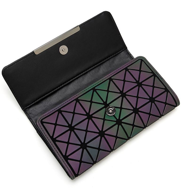 Geometric Iridescent Long Wallet - BloomBliss.com