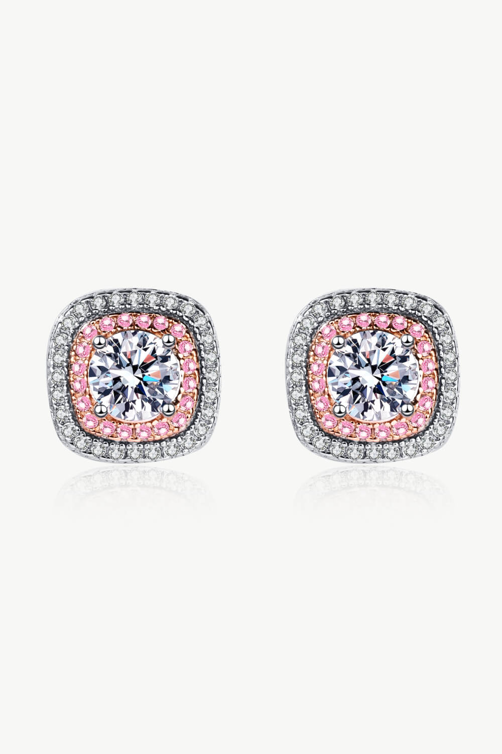 Geometric Moissanite Stud Earrings - BloomBliss.com