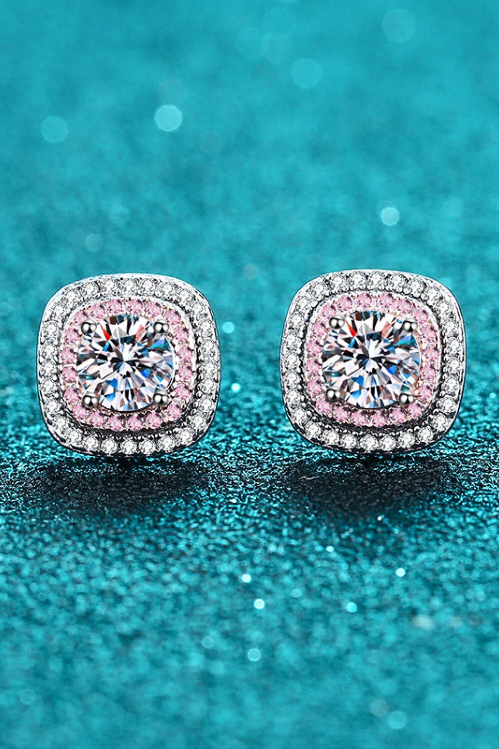Geometric Moissanite Stud Earrings - BloomBliss.com