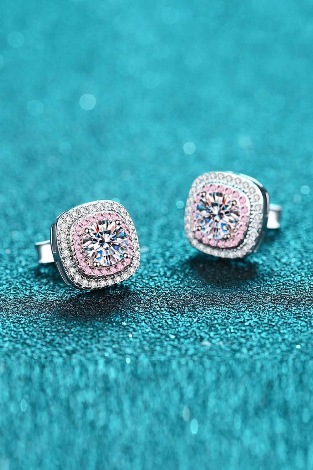Geometric Moissanite Stud Earrings - BloomBliss.com