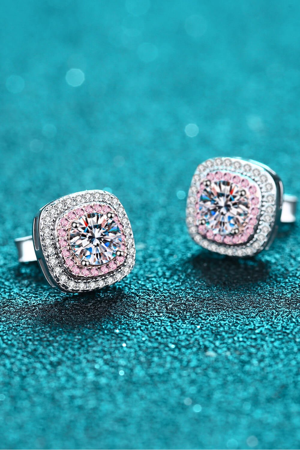 Geometric Moissanite Stud Earrings - BloomBliss.com