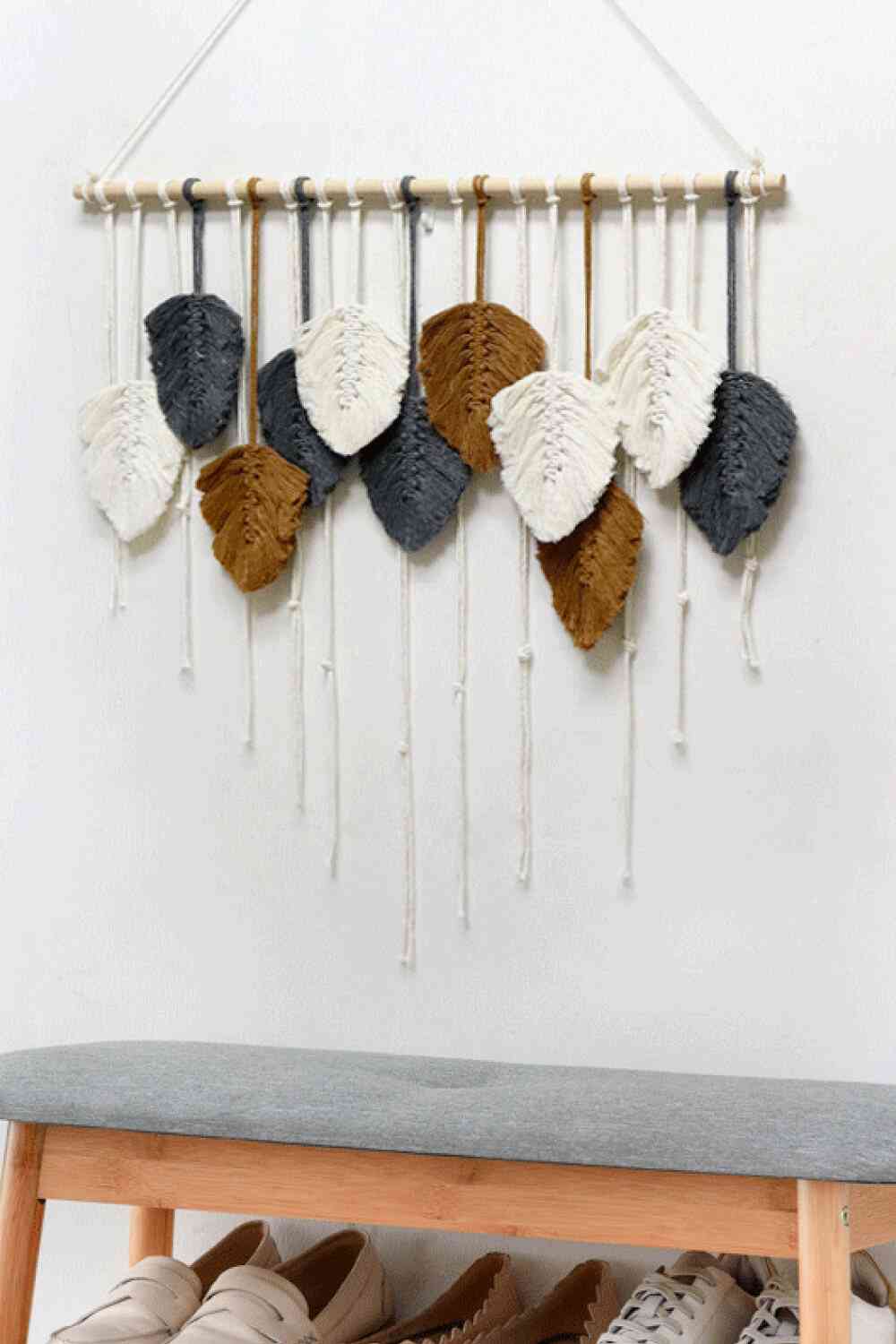 Hand-Woven Feather Macrame Wall Hanging - BloomBliss.com