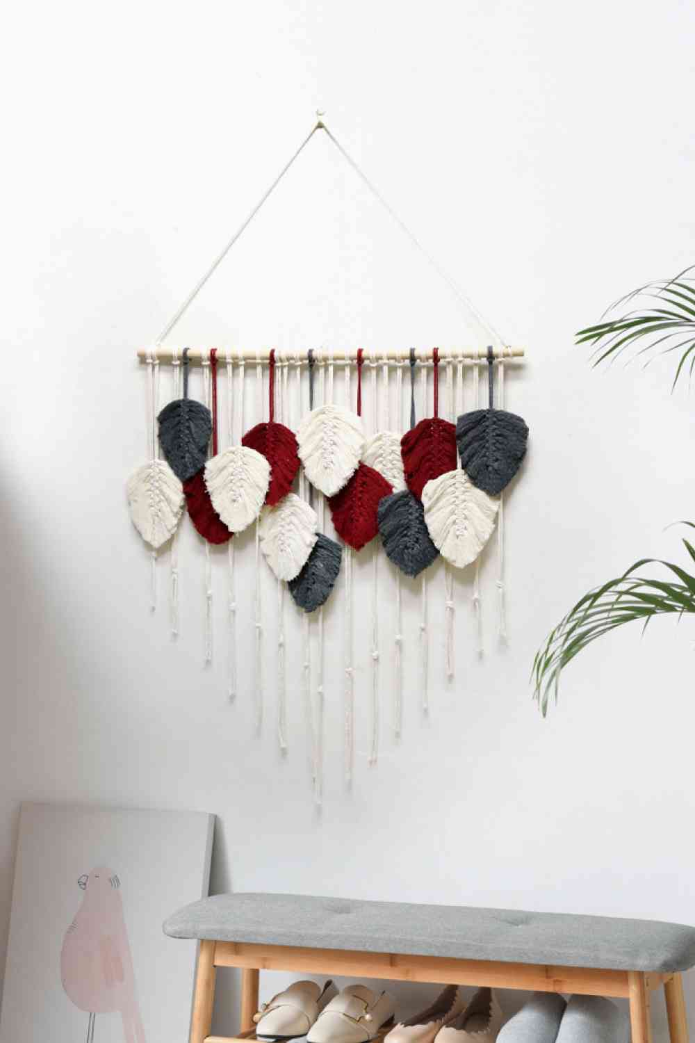 Hand-Woven Feather Macrame Wall Hanging - BloomBliss.com