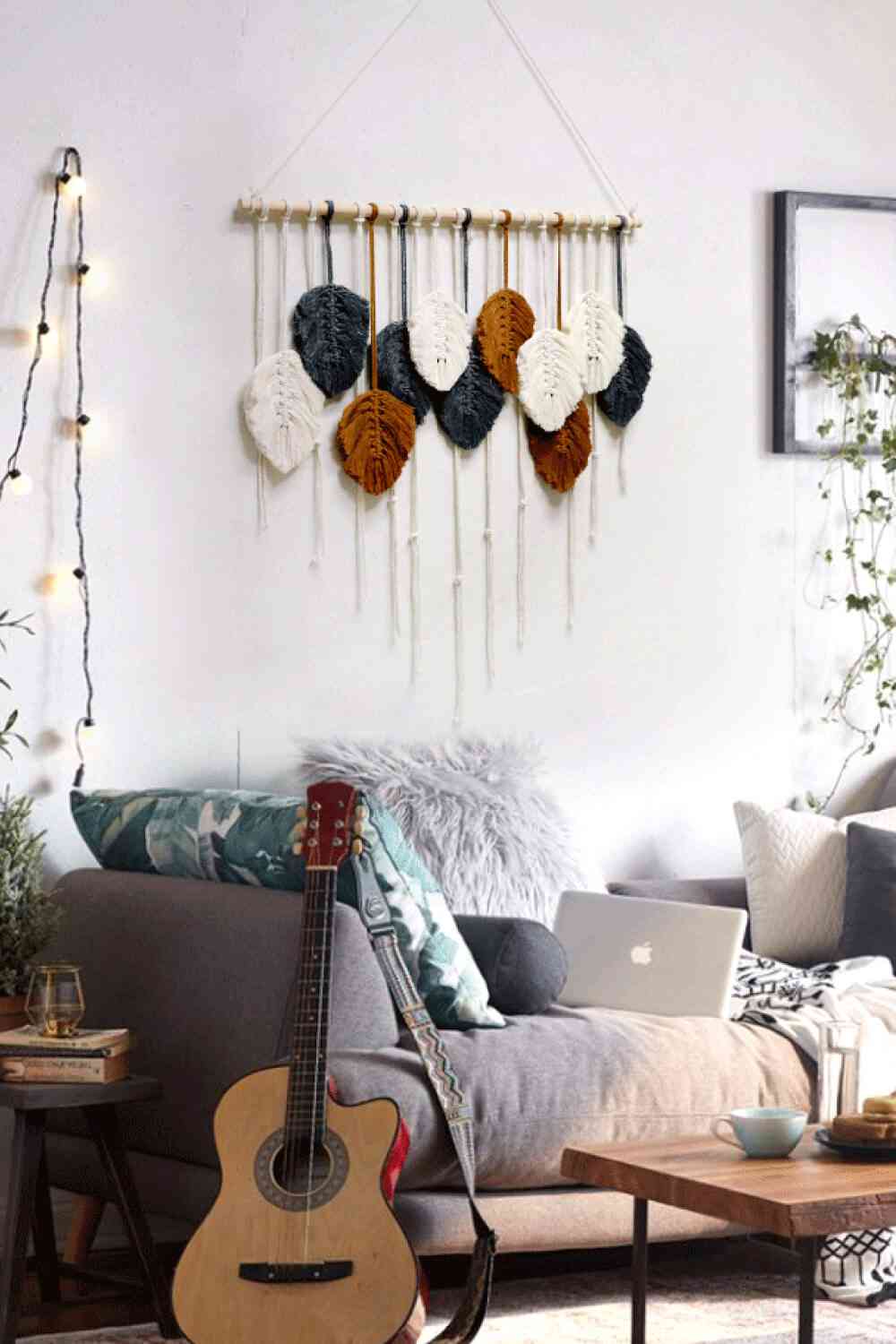 Hand-Woven Feather Macrame Wall Hanging - BloomBliss.com