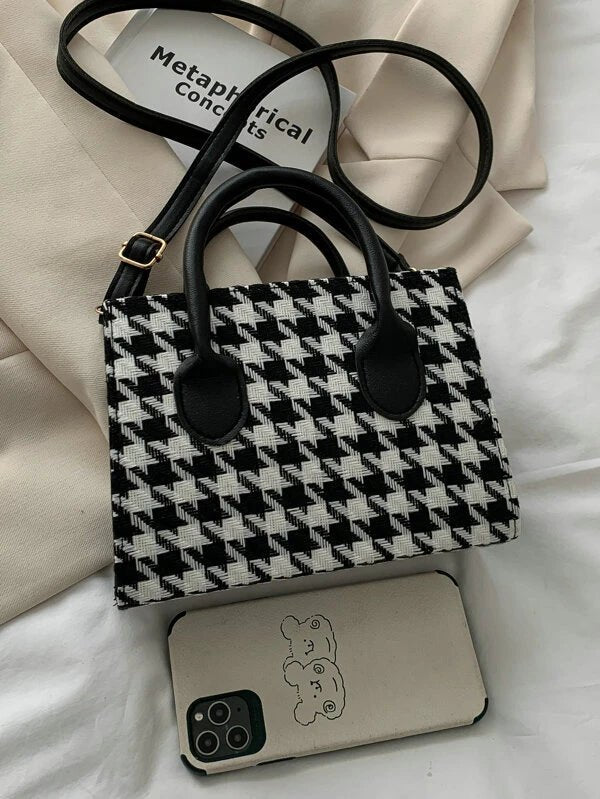 HoundsTooth Mini Handbag - BloomBliss.com