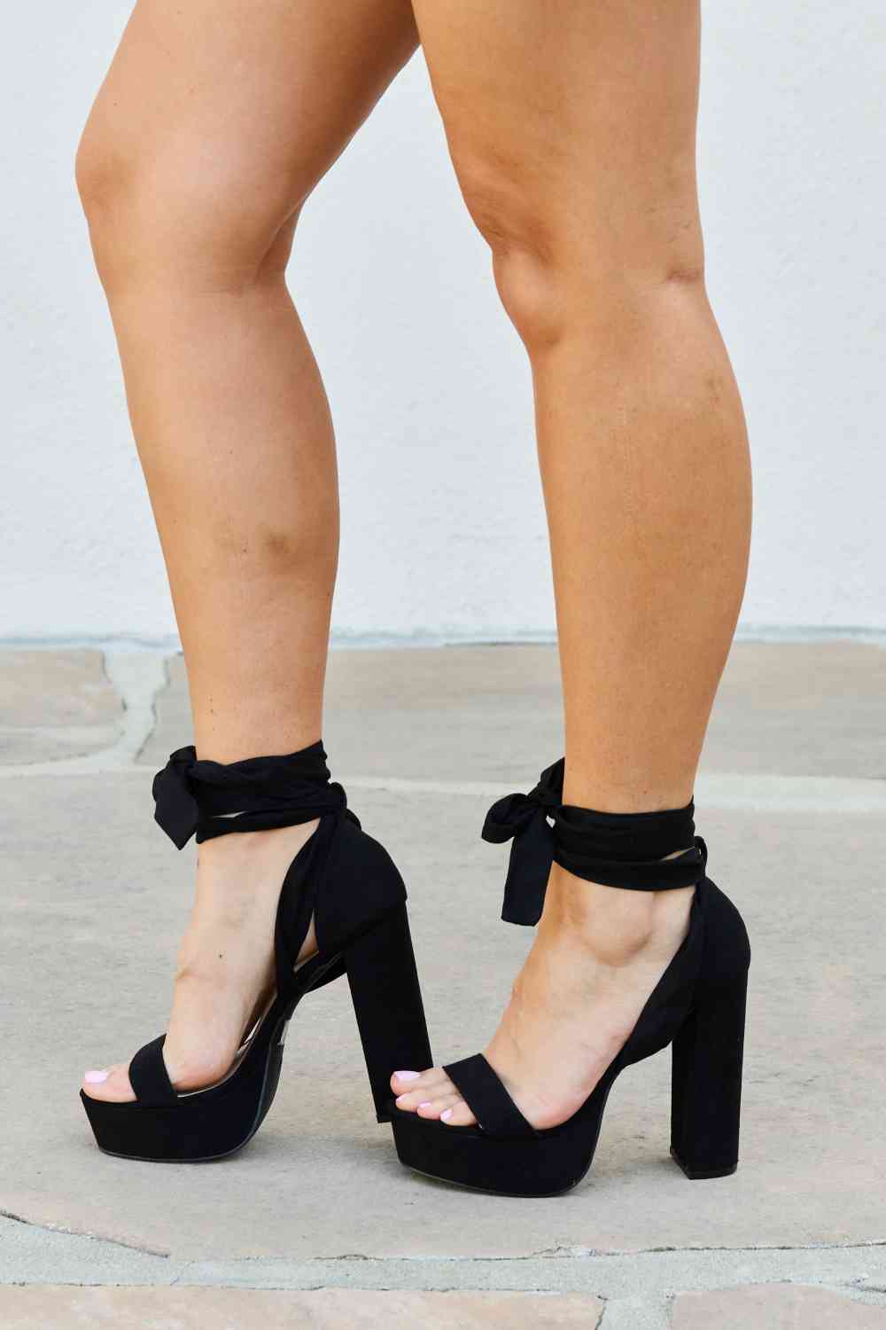 Legend Footwear Never Look Back Lace Up Heels - BloomBliss.com