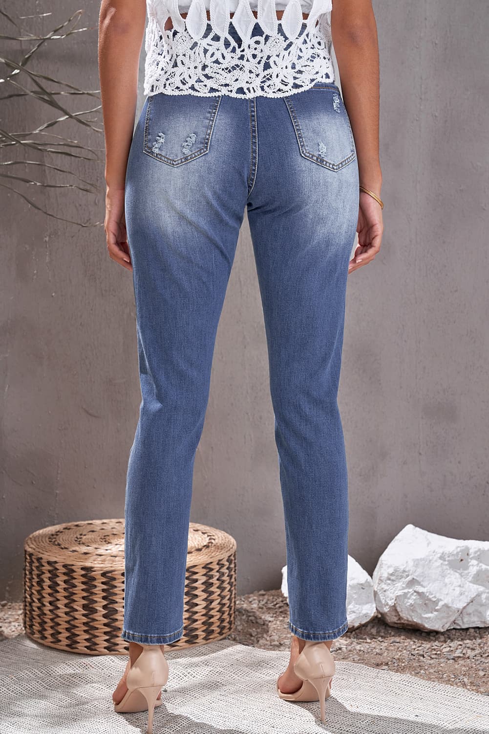 Leopard Patch Ankle-Length Jeans - BloomBliss.com