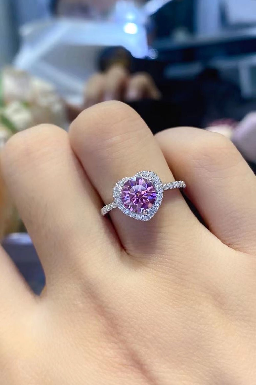Lifelong Journey 1 Carat Moissanite Heart Ring - BloomBliss.com