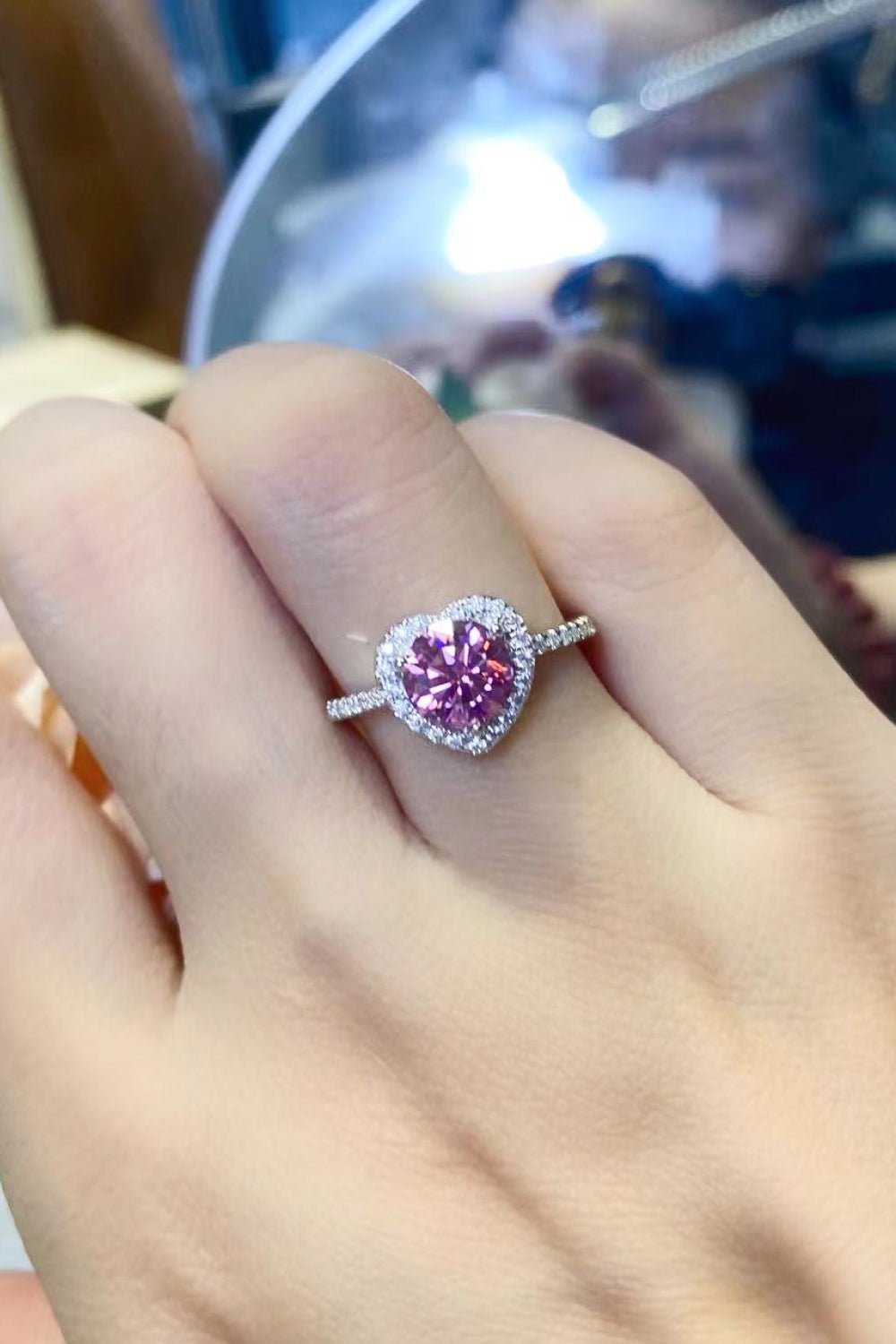 Lifelong Journey 1 Carat Moissanite Heart Ring - BloomBliss.com